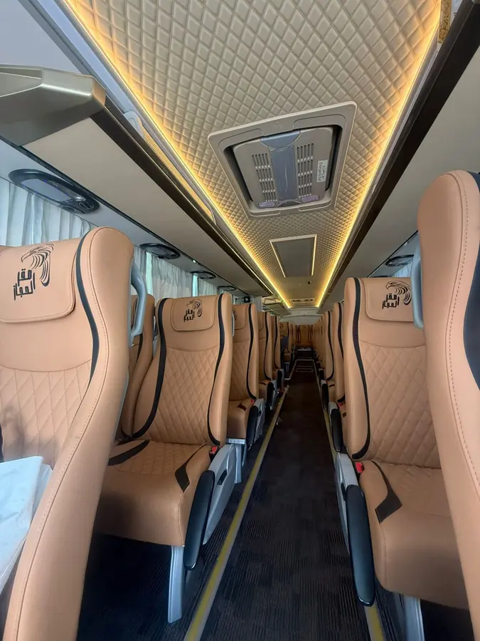 VIP bus with leather seats