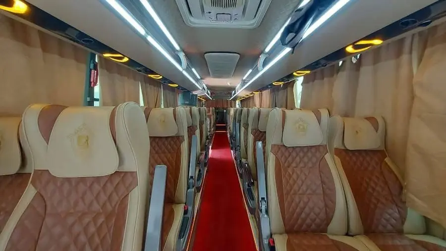 Bus seats arranged