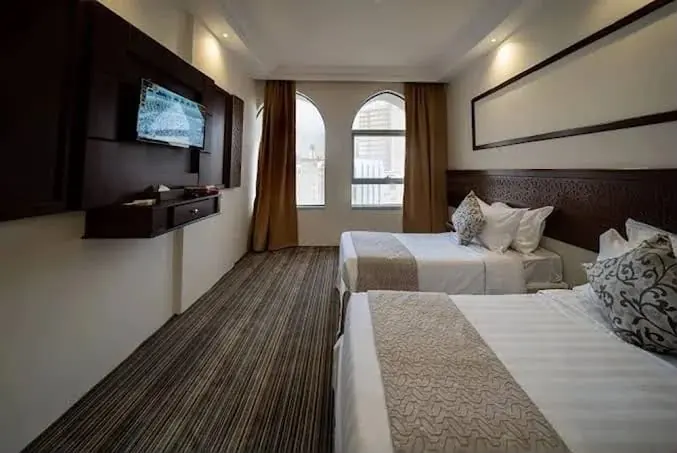 Hotel room with two beds